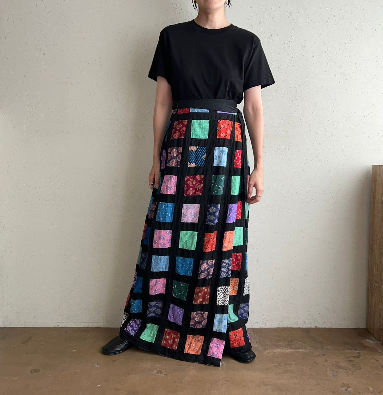 70s Patchwork Wrap Skirt
