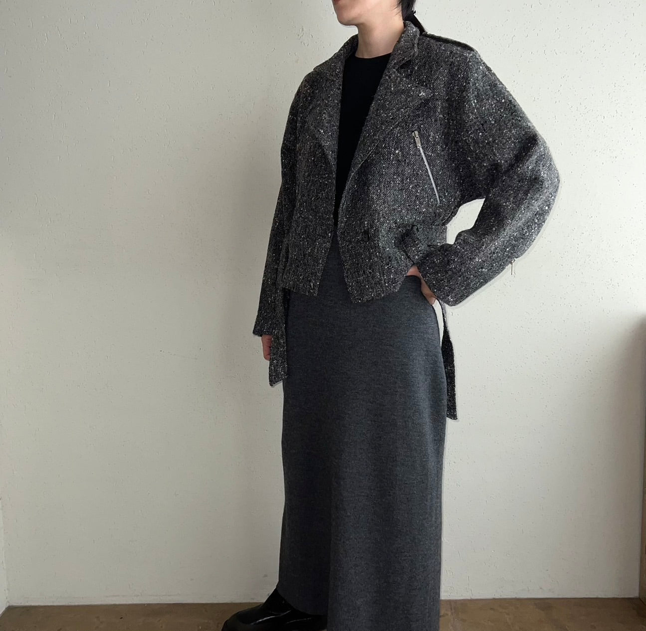 80s "AGAPI PARIS" Tweed Jacket Made in France
