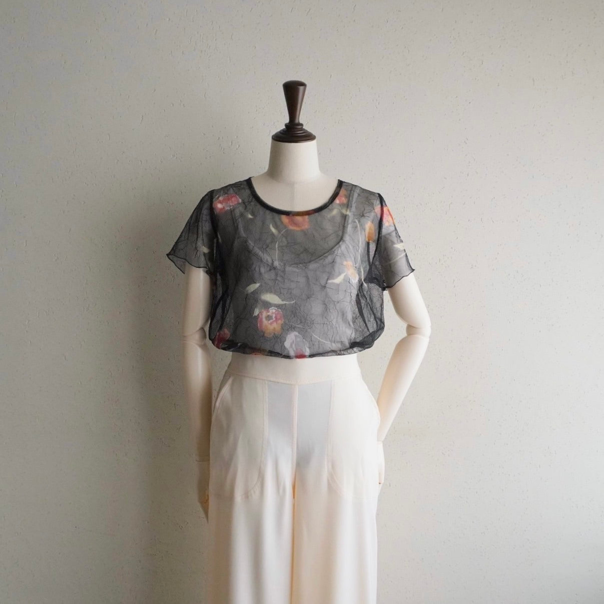 90s Printed Sheer Top