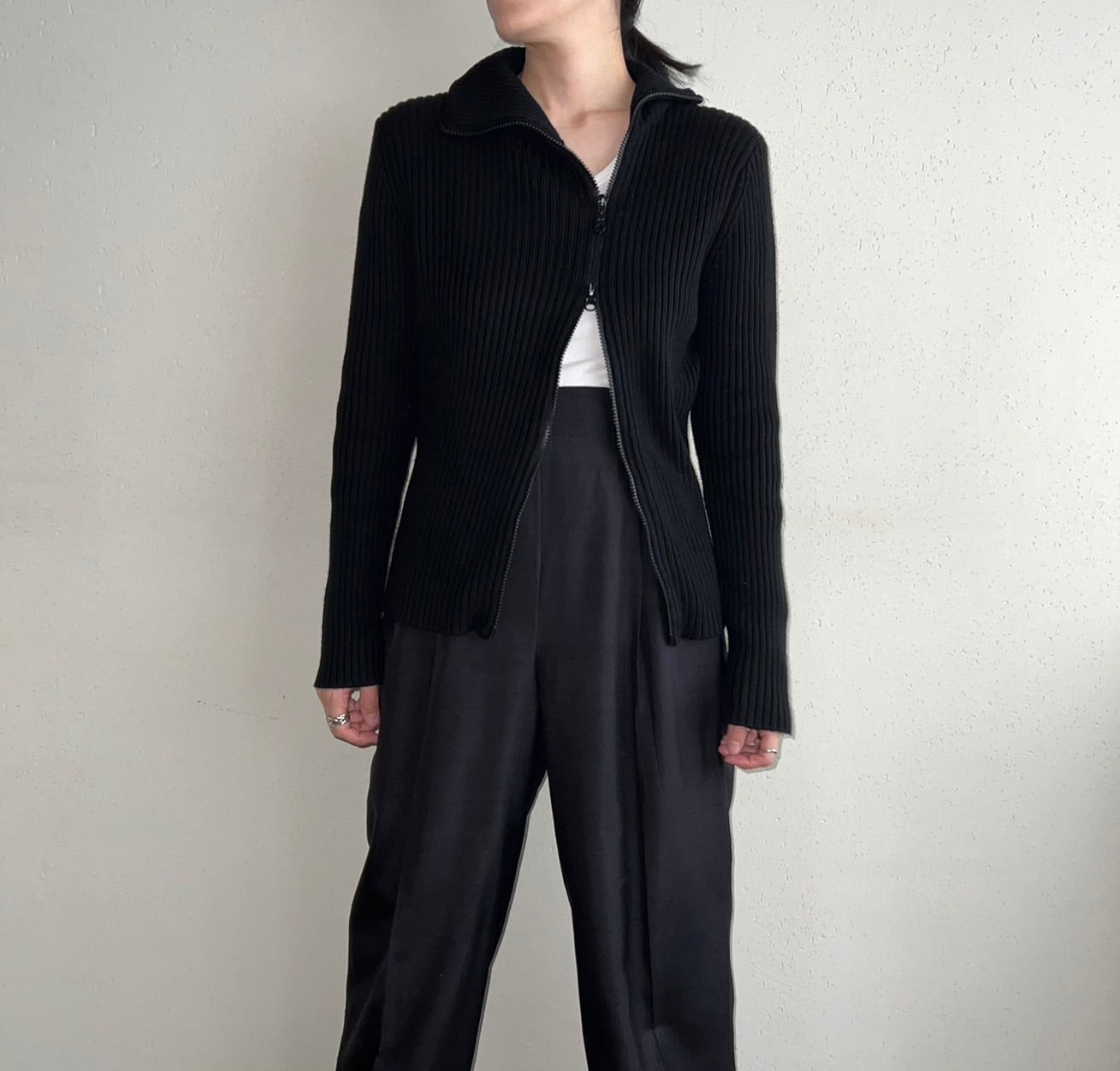 90s Zipped Knit Top