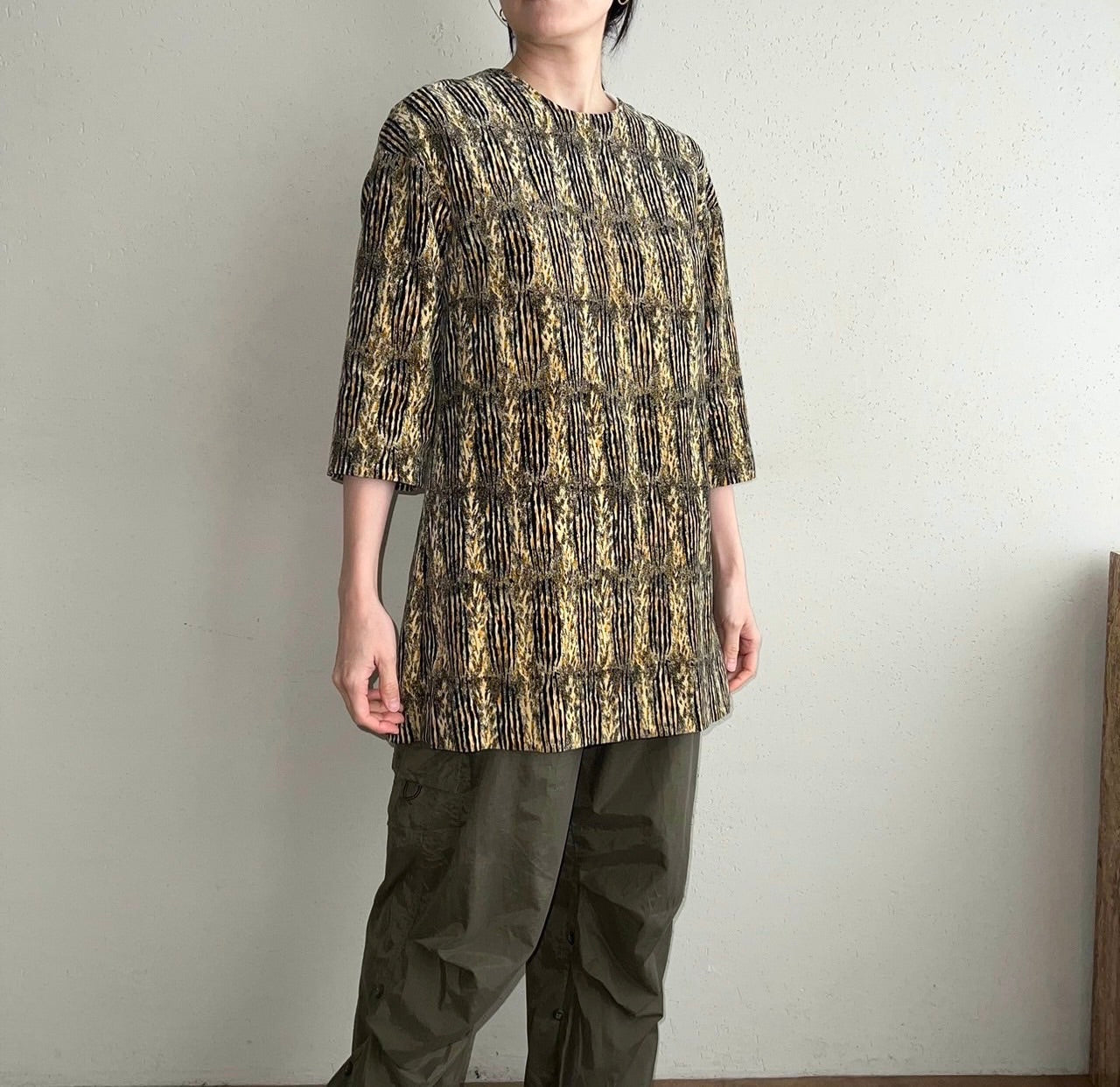 70s Printed Velor Top
