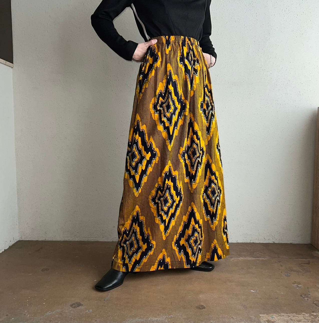 70s Printed Maxi Skirt