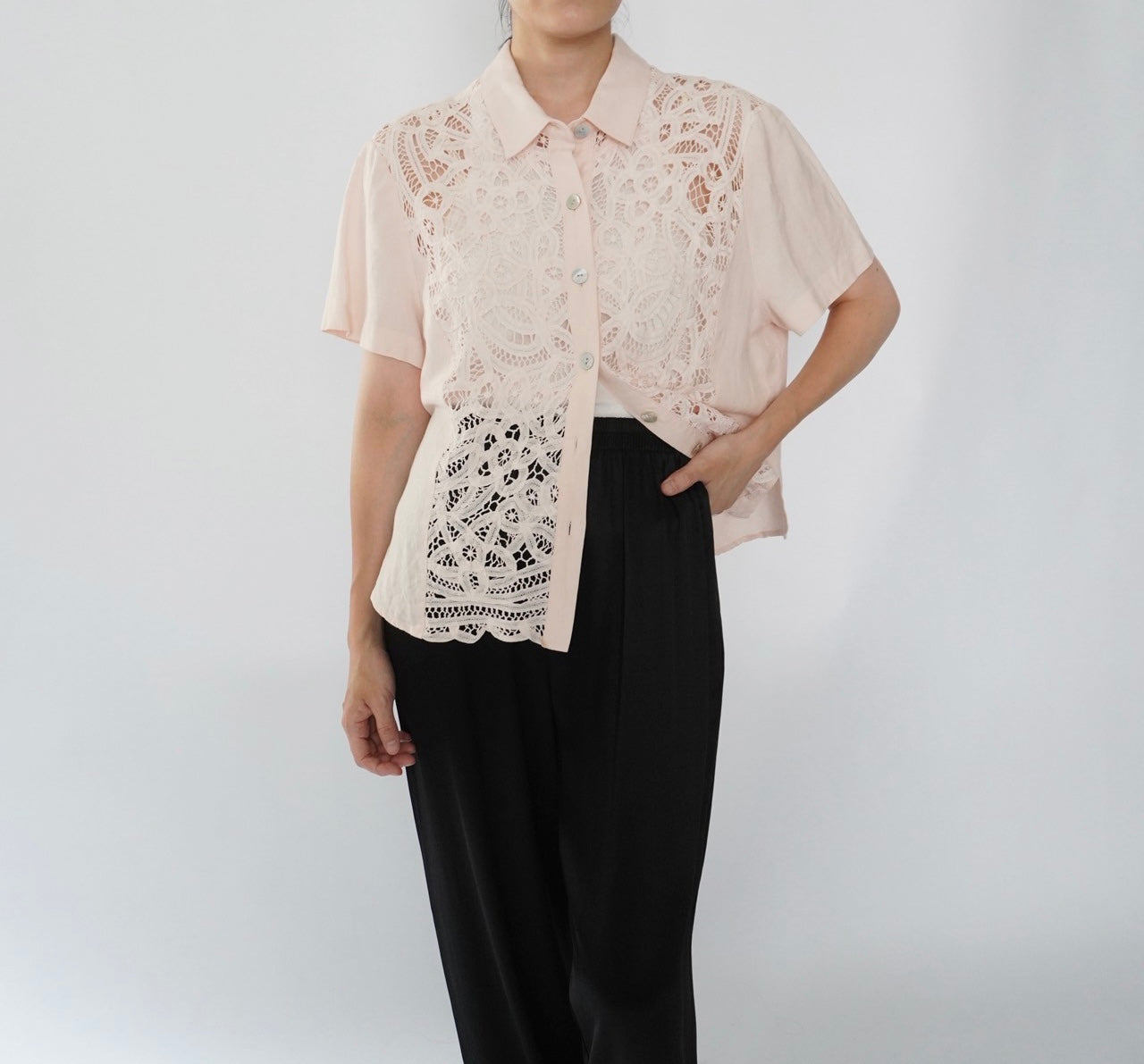 90s Lace Design Shirt