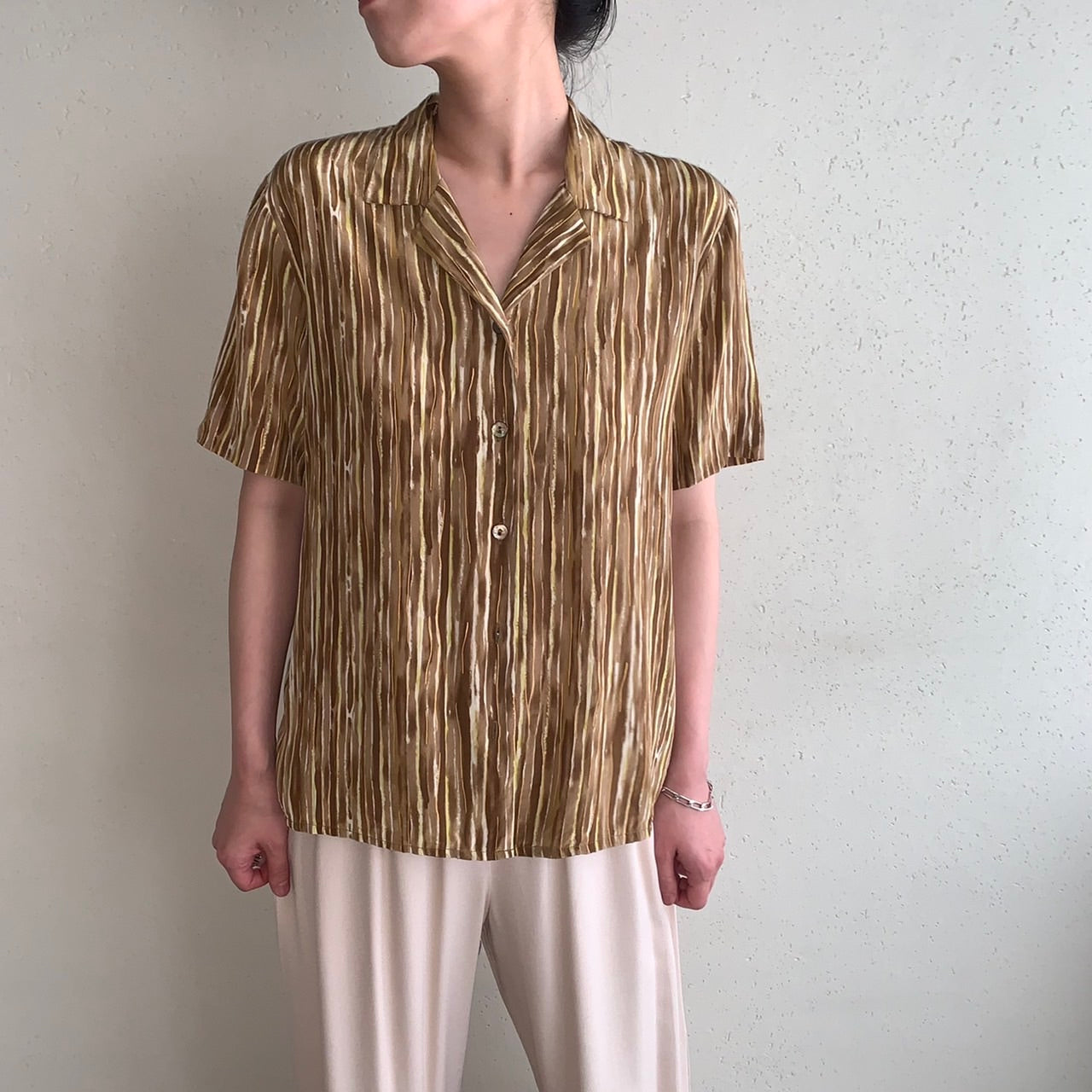 90s Printed Silk Shirt