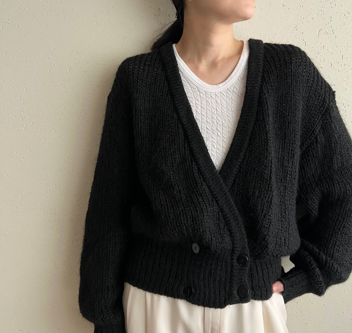 90s Mohair Knit Cardigan Made in UK