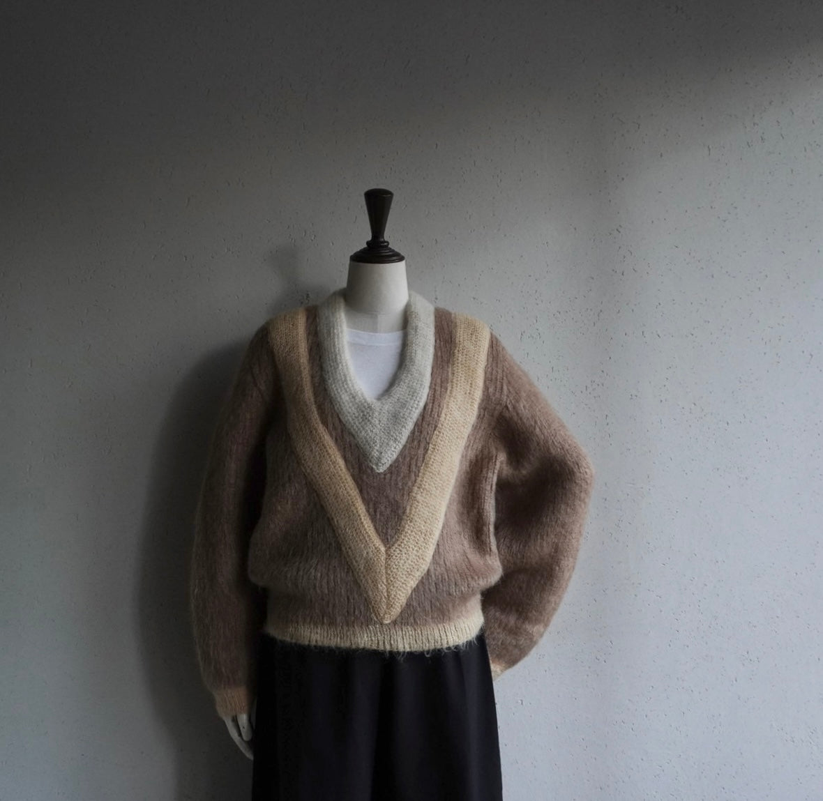 70s V Neck Mohair Knit