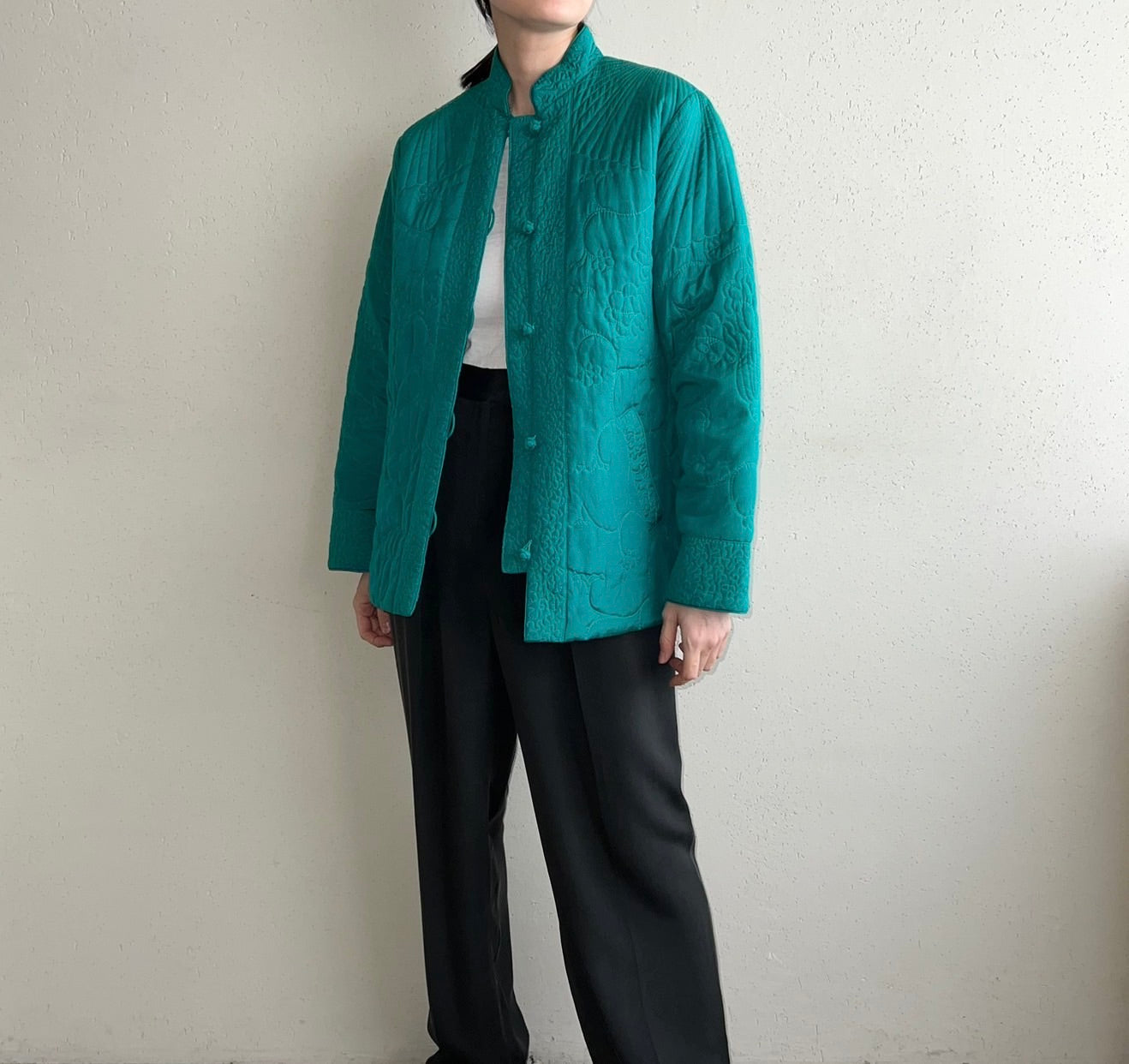 70s Silk Quilted Design Jacket
