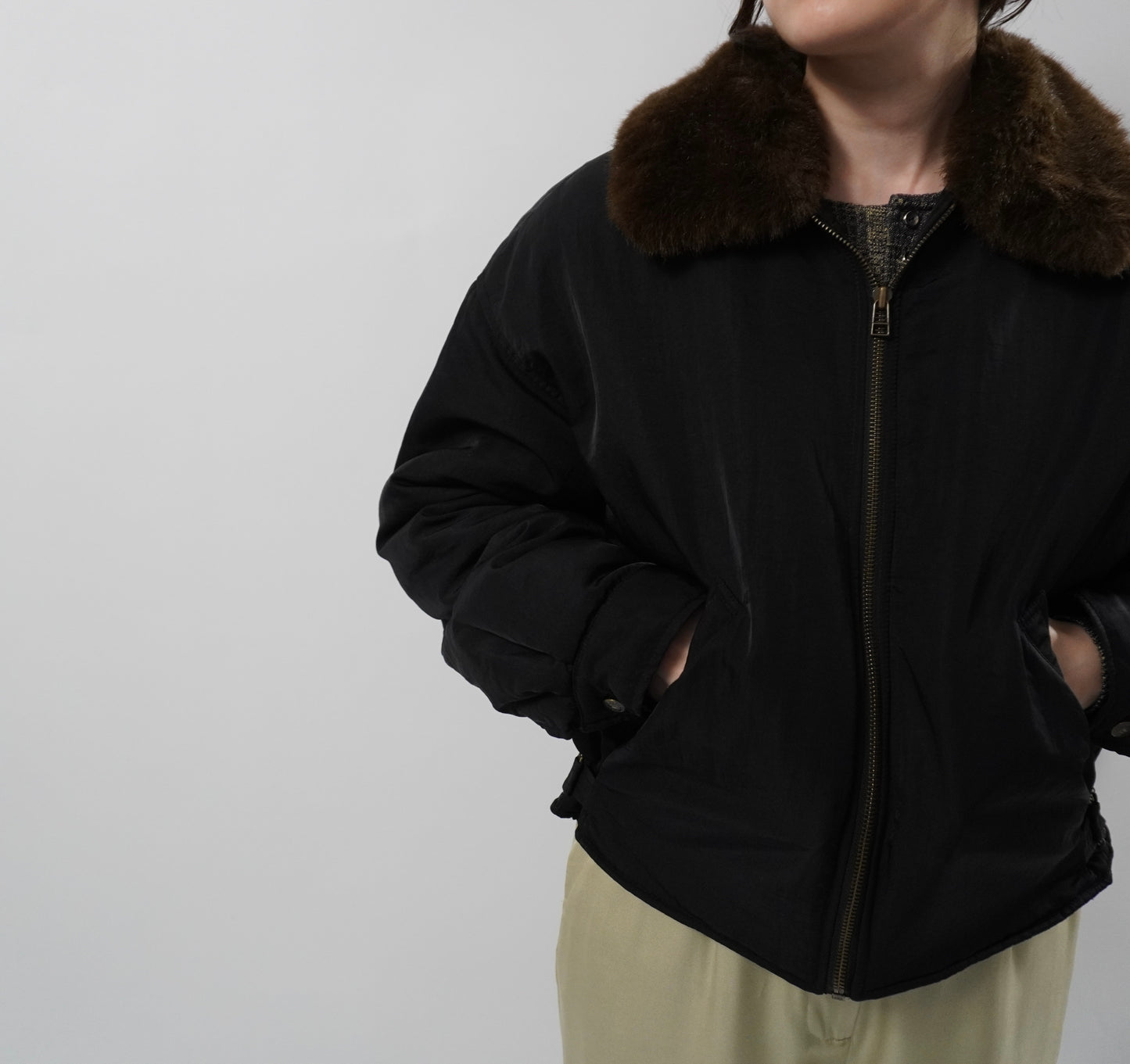 90s Black Nylon Jacket