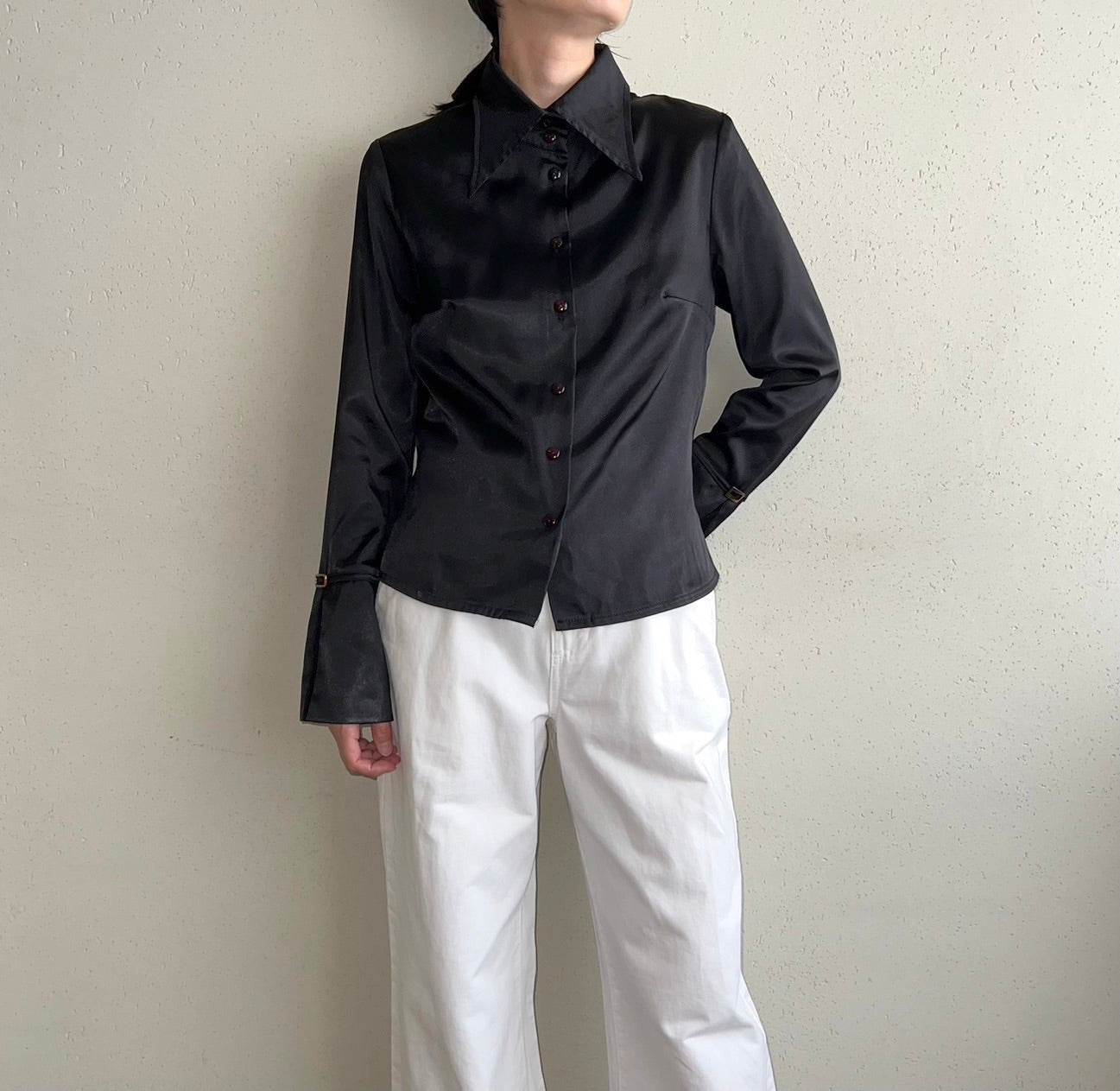 90s Black Pull Over Shirt