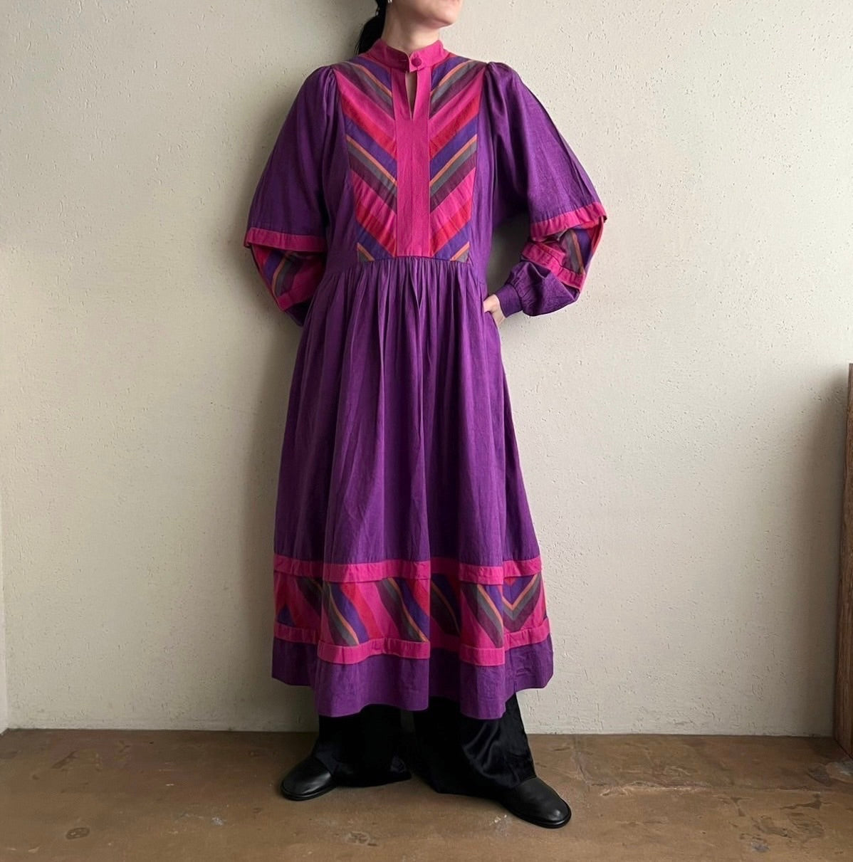 80s "Westfalenstoffe" fabric Dress Made in W.Germany