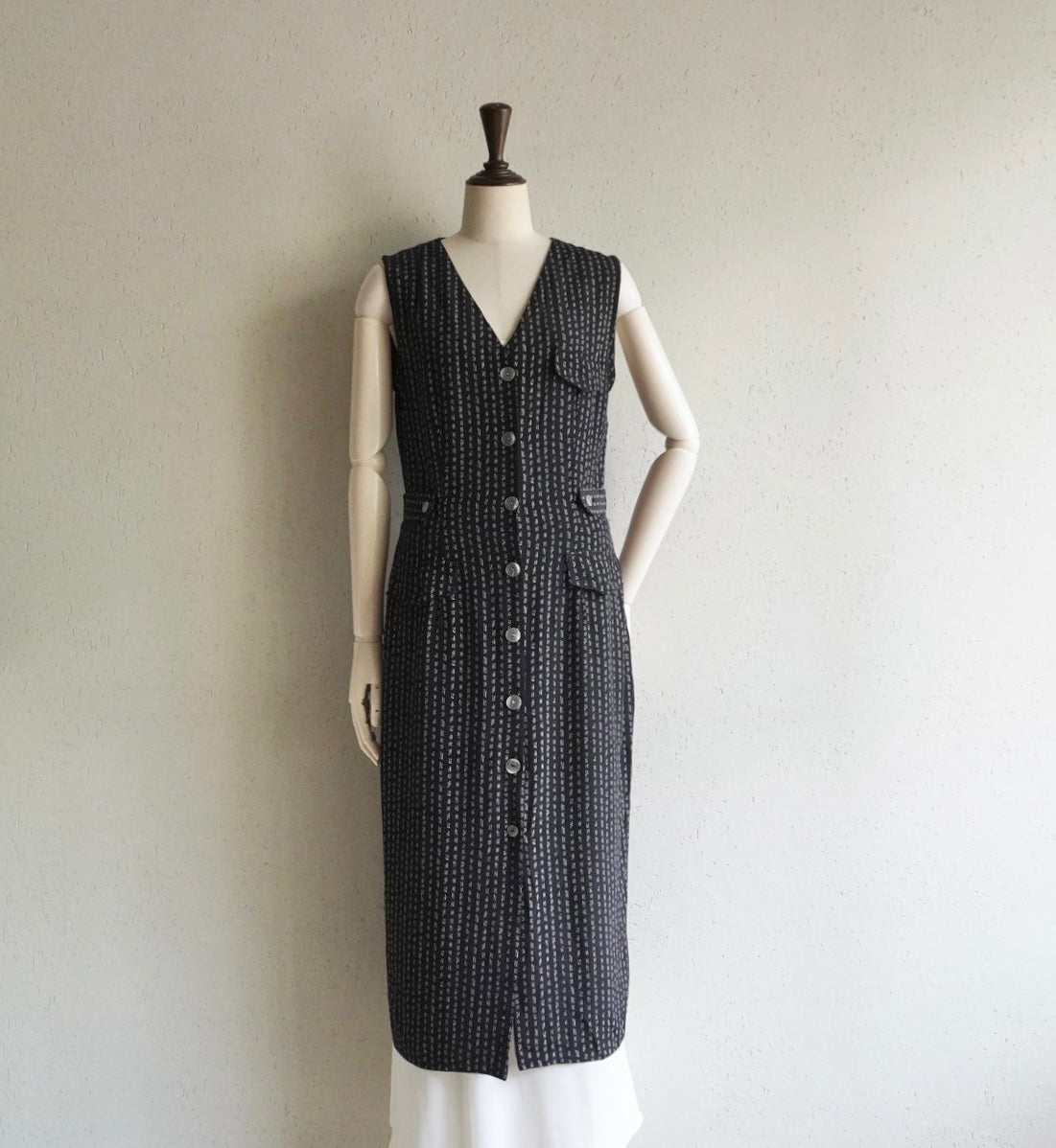 90s Sleeveless Printed Dress Made in Canada