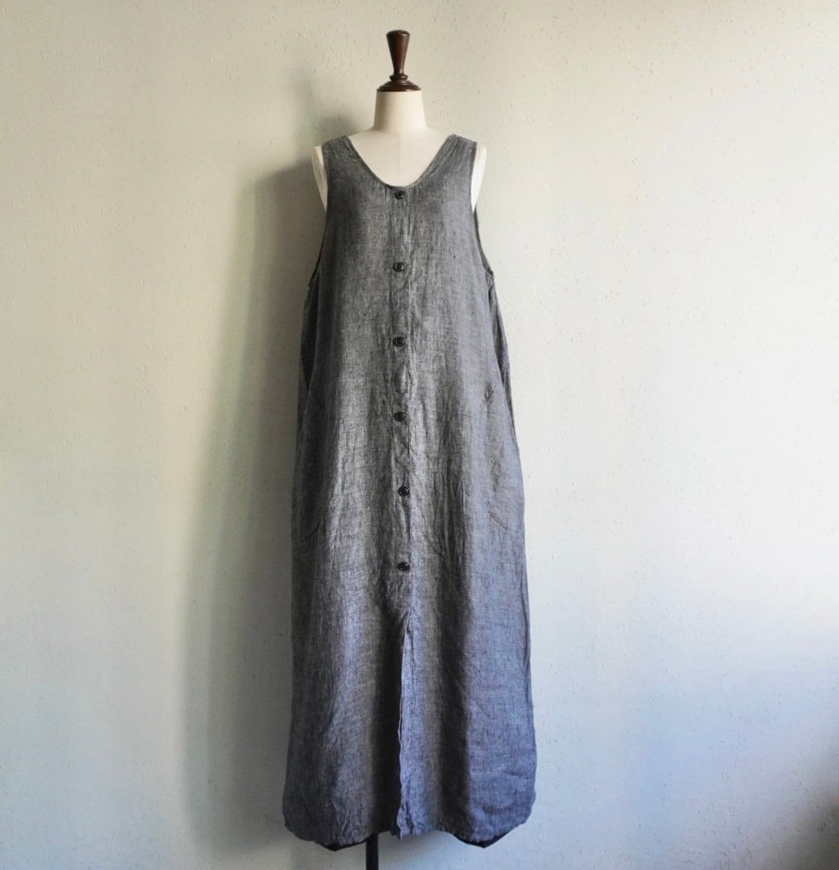 90s FLAX Linen Maxi Dress