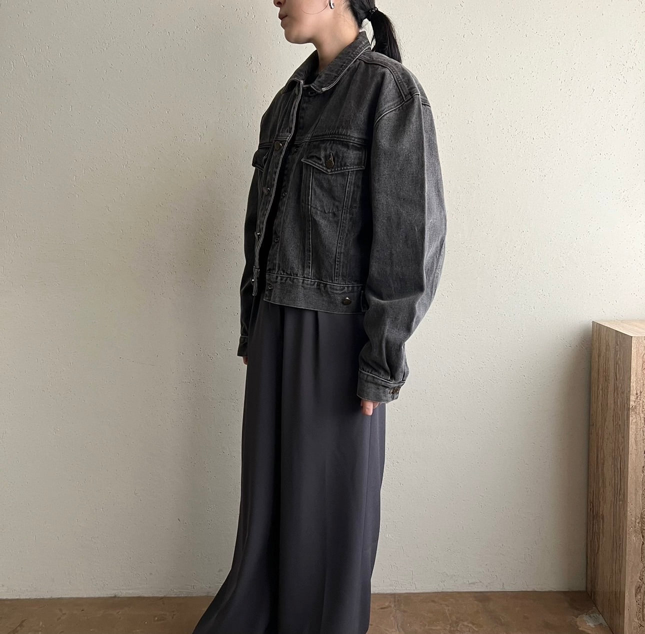 90s EURO Black Denim Jacket