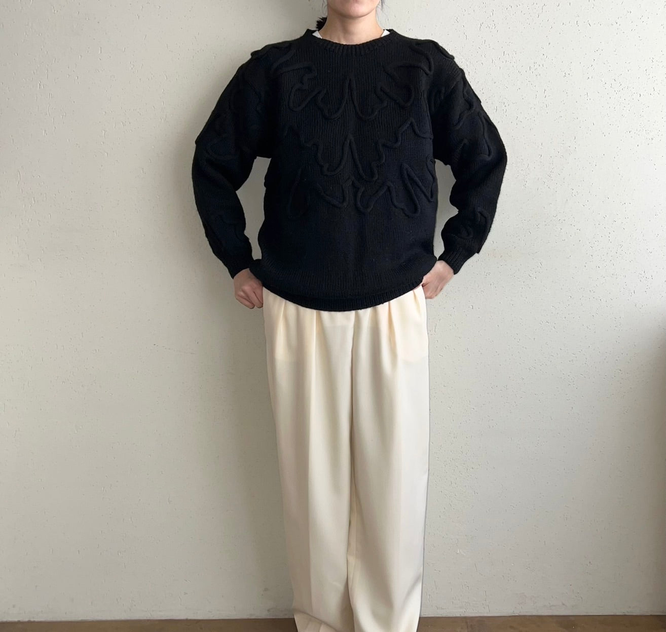 90s Black Design Knit