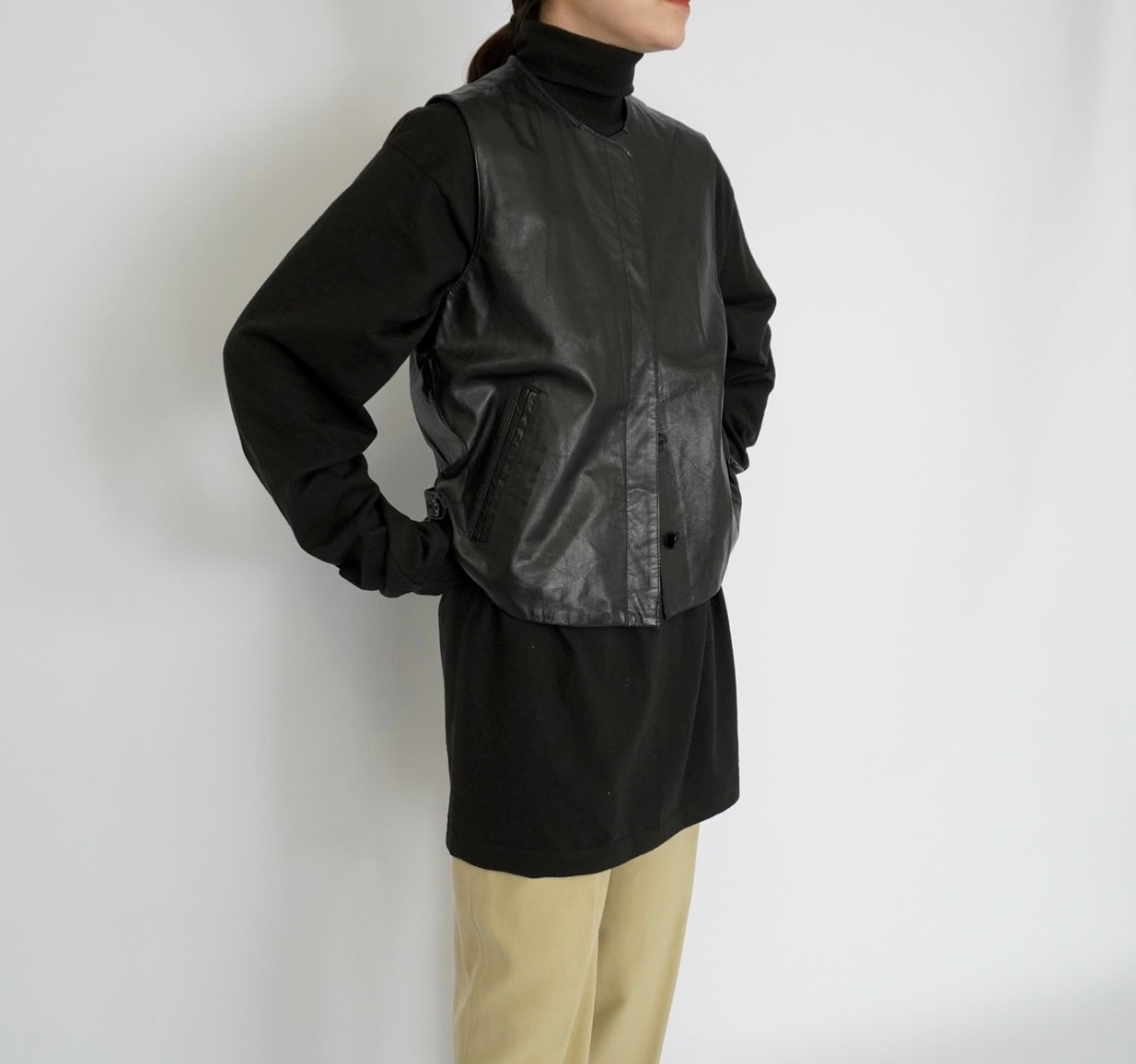 90s "harve benard" Leather Vest