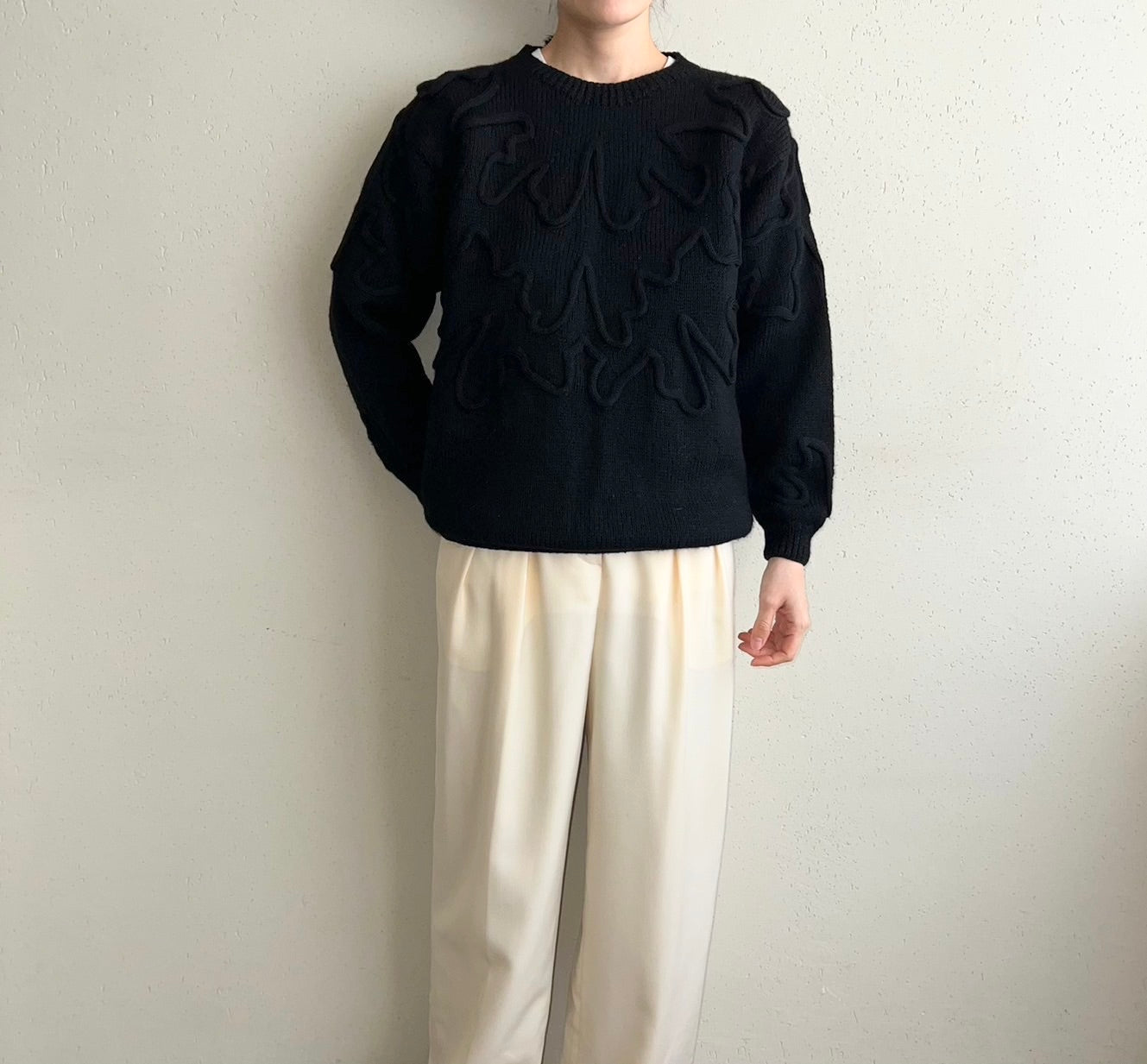 90s Black Design Knit