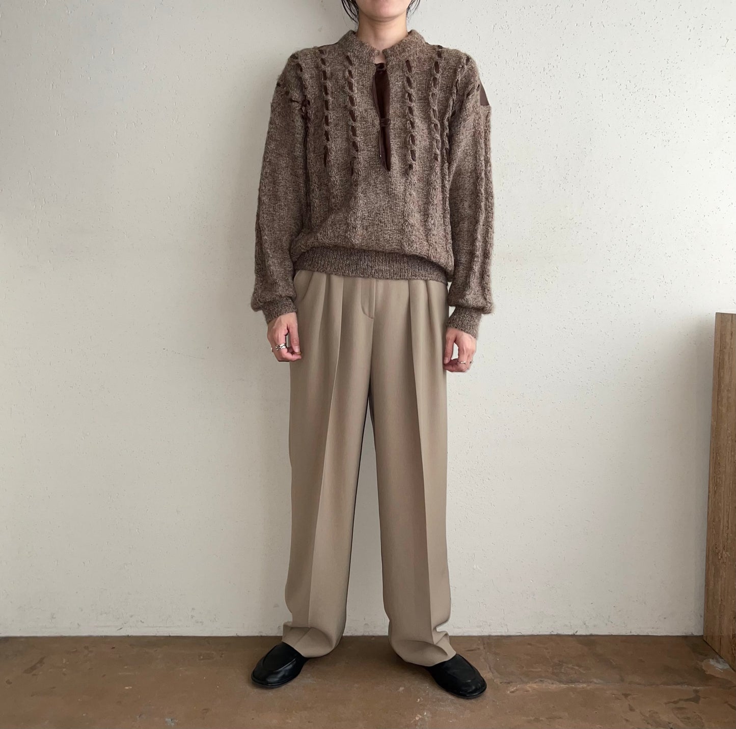 80s Leather Design Knit