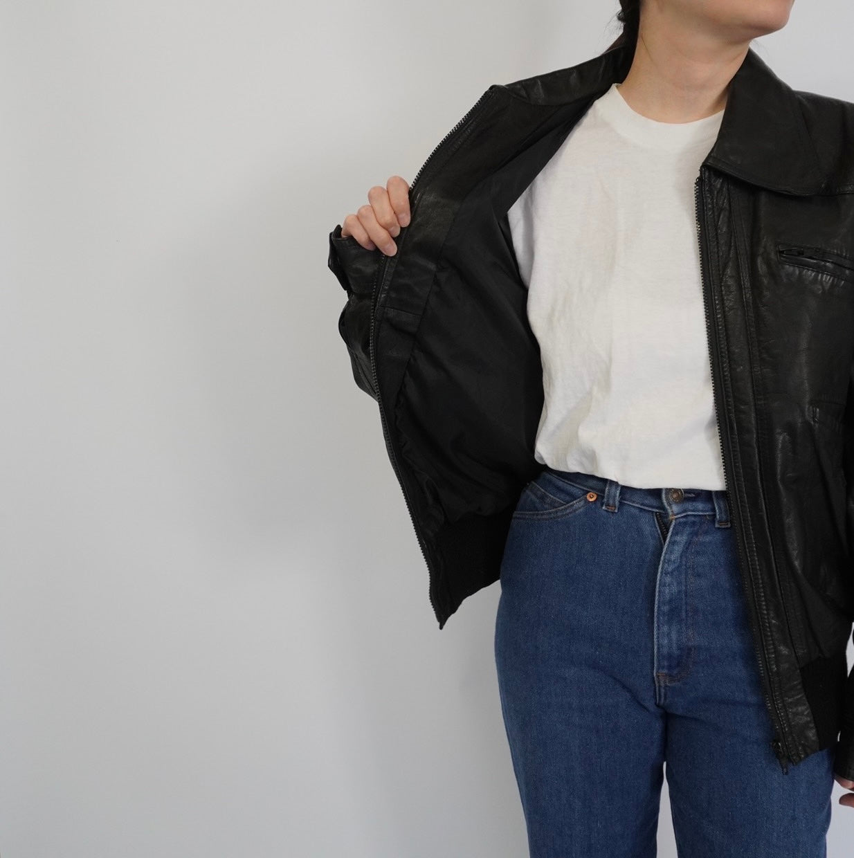 90s EURO Black Leather Jacket