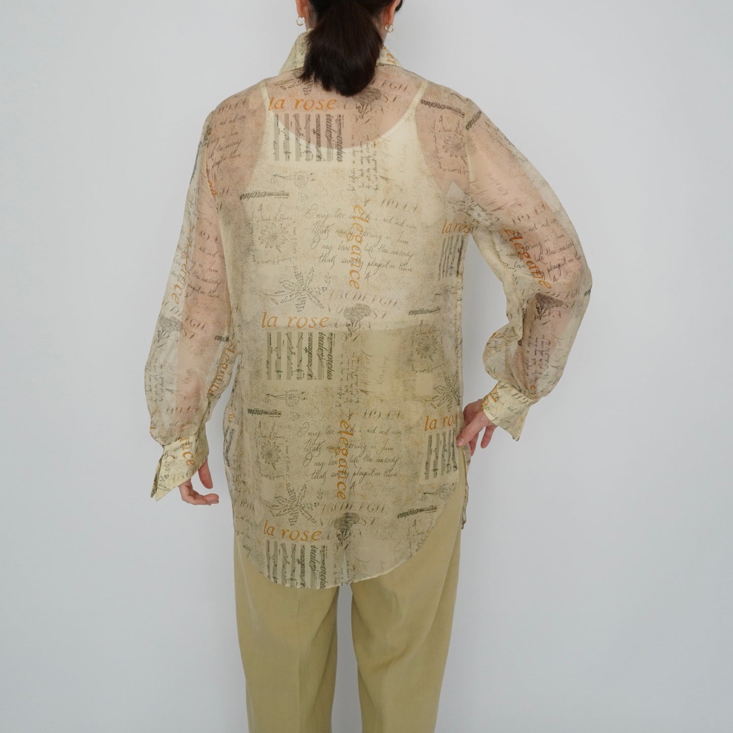 90s Sheer Printed Shirt