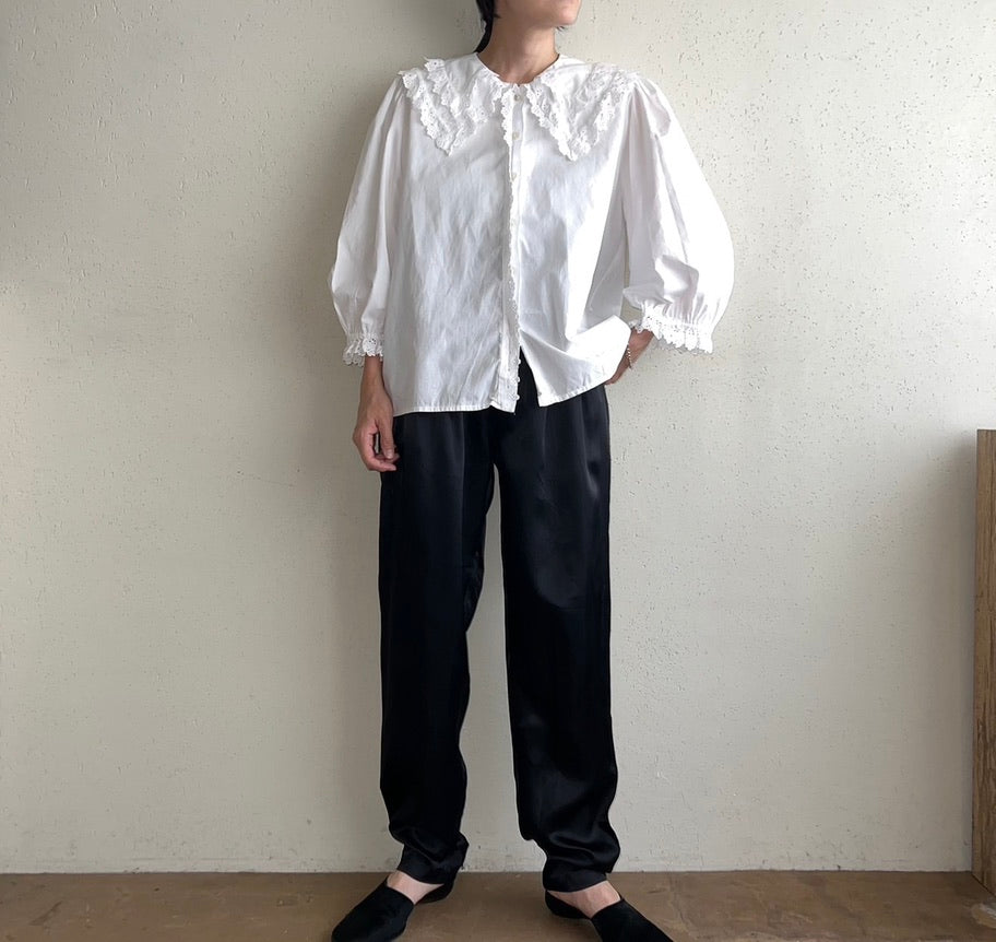 90s Cotton Lace Blouse Made in Austria