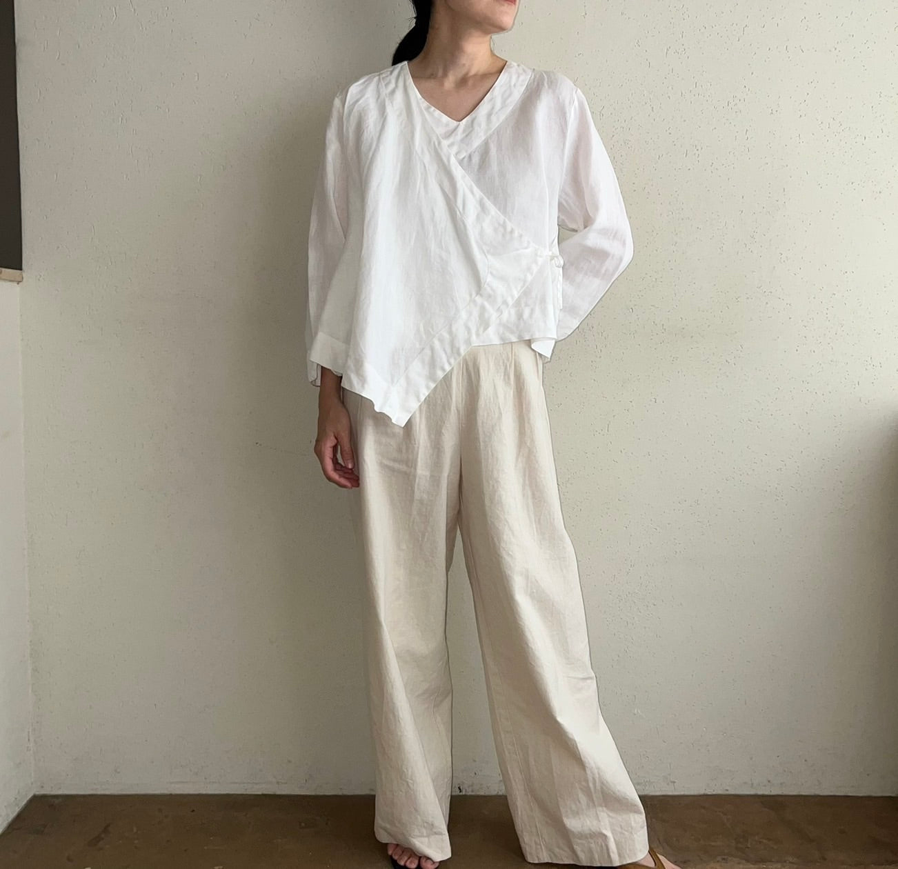90s Linen Blouse Made in USA