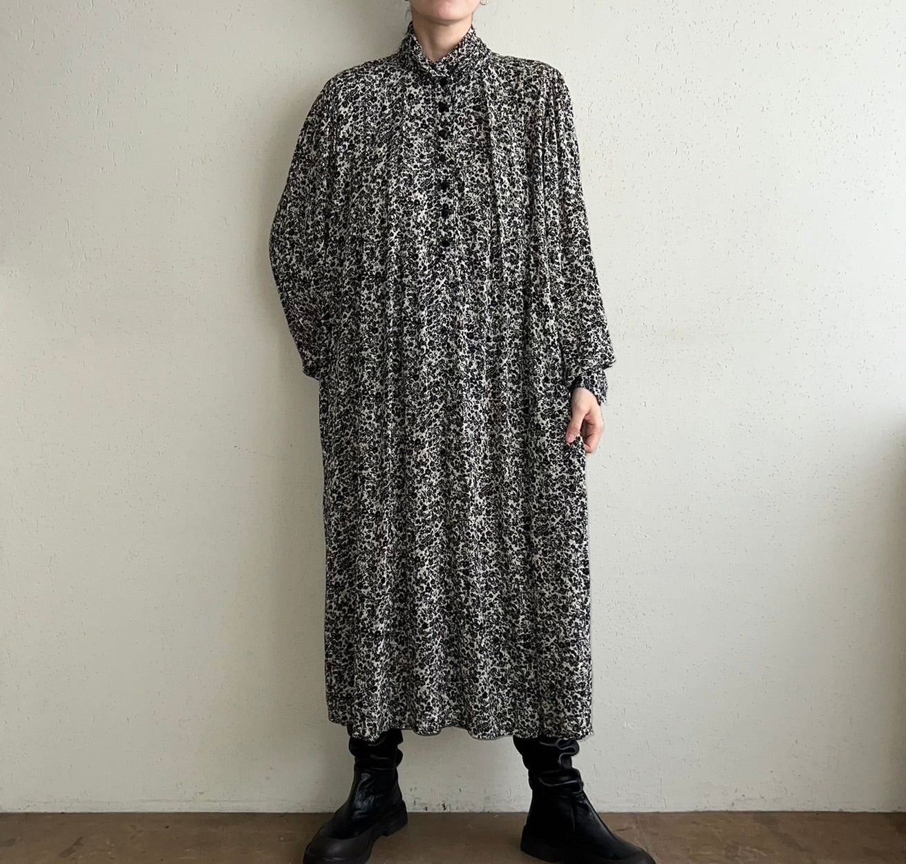80s Printed Rayon Dress