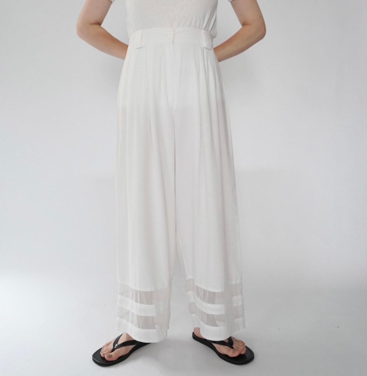 90s Design Wide Pants Made in France