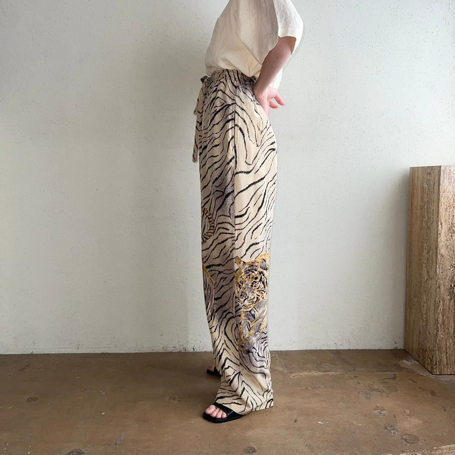 90s Printed Silk Pants