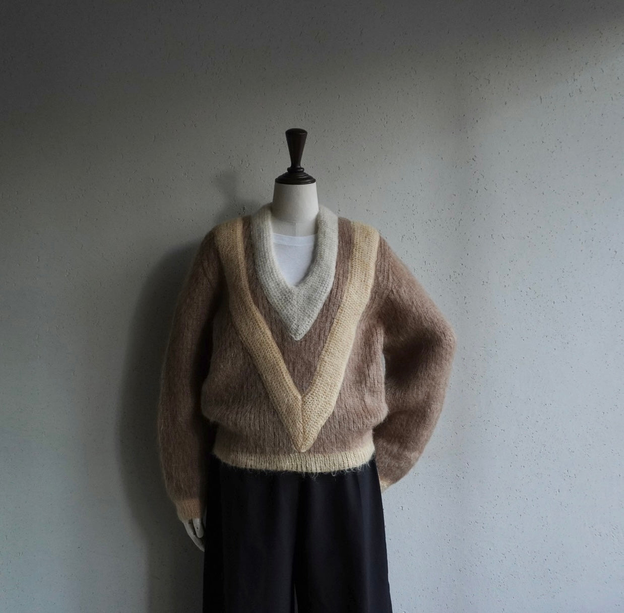 70s V Neck Mohair Knit