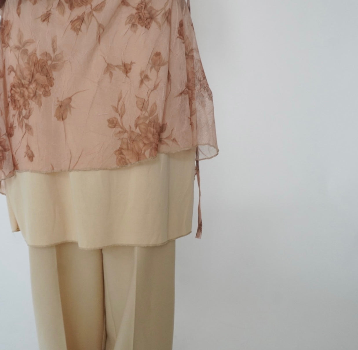 90s Printed Sheer Maxi Dress