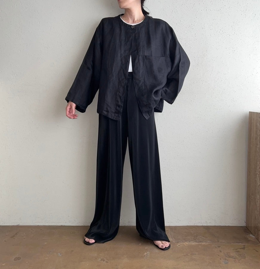 90s Linen Shirt Jacket Made in Italy