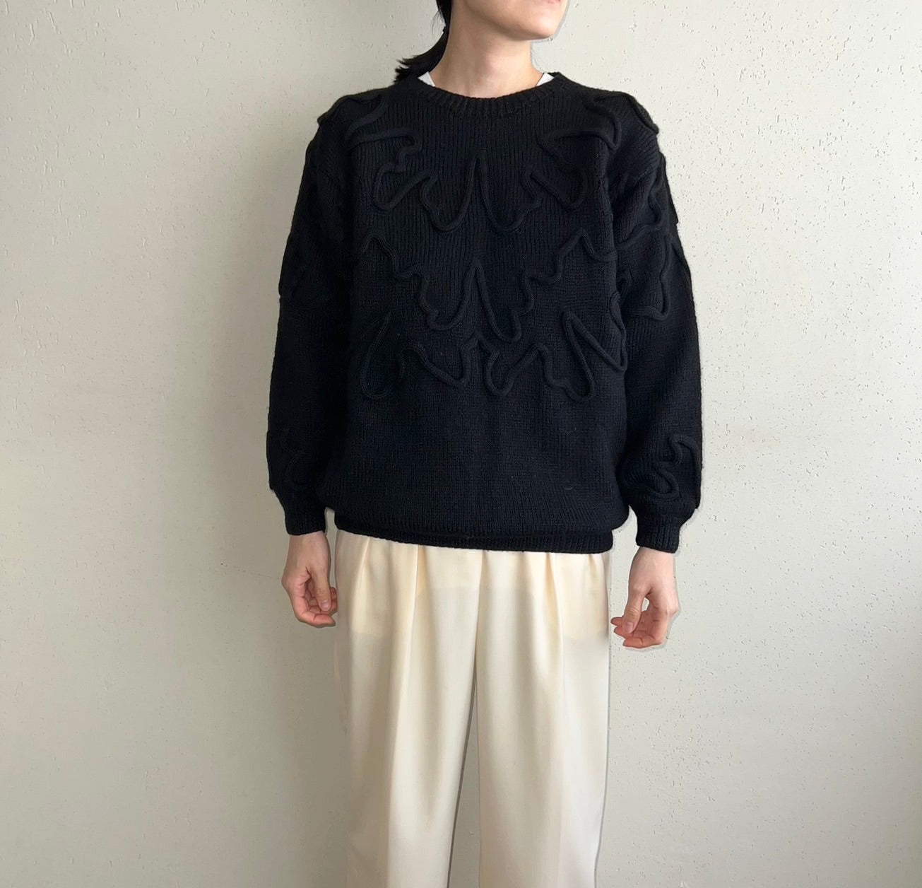 90s Black Design Knit