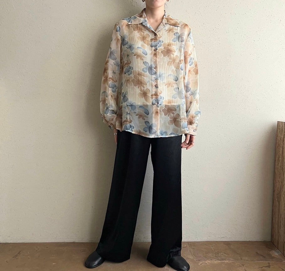 90s Printed Sheer Shirt