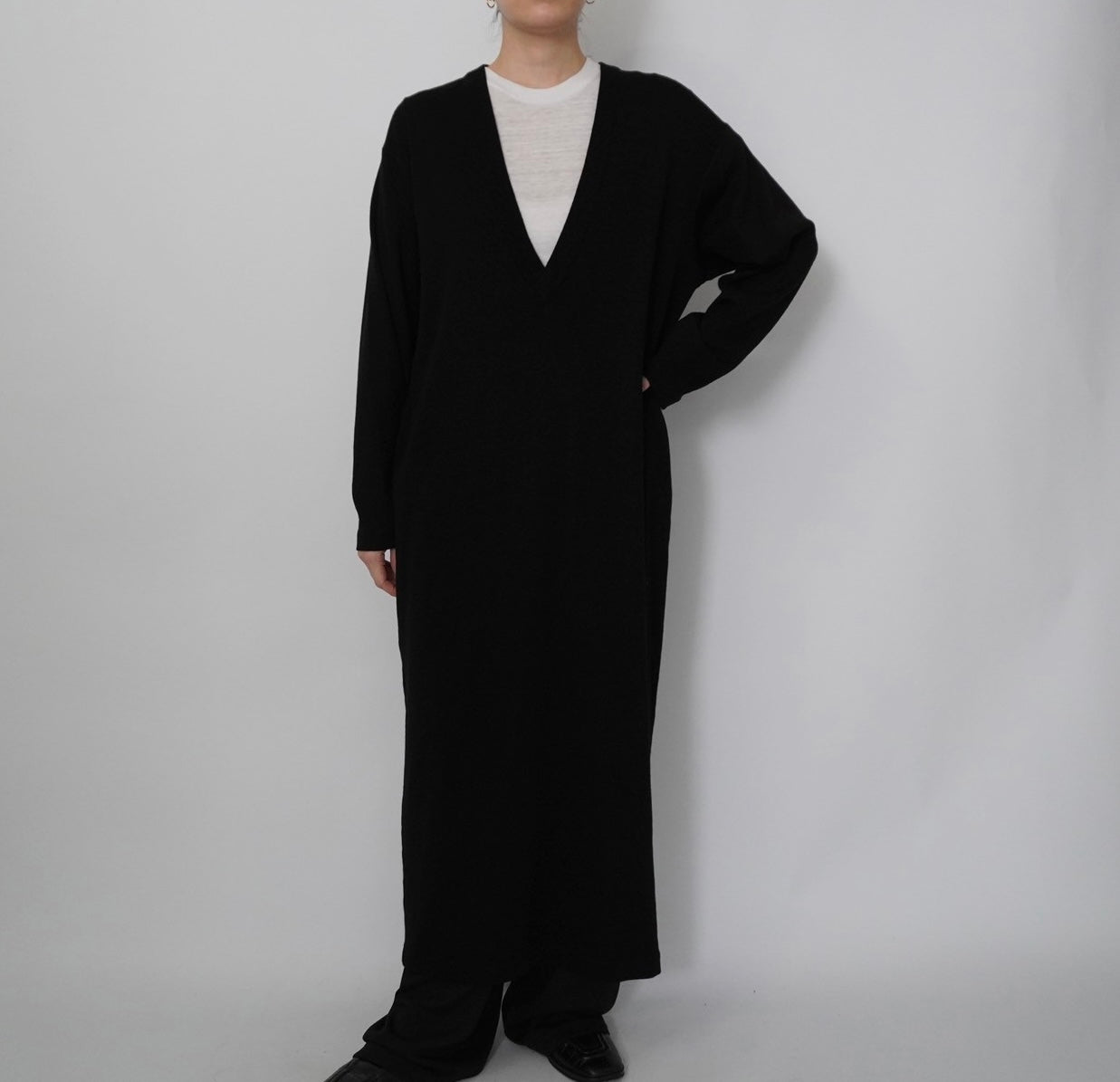 90s V Neck Knit Dress