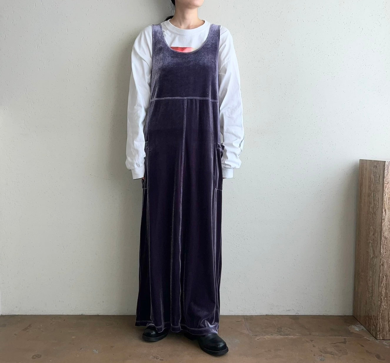 90s Velor Maxi Dress Made in USA Dead Stock