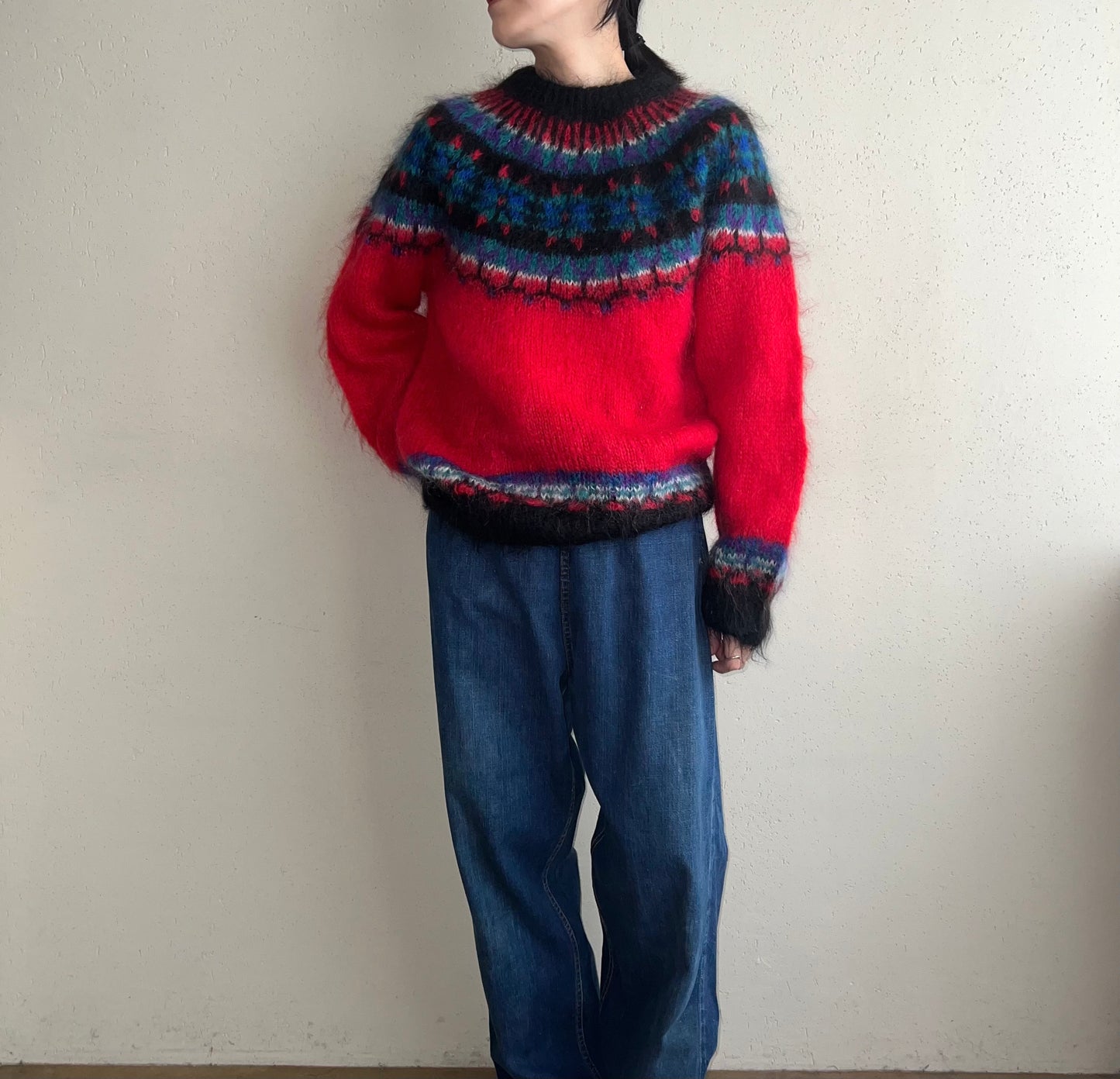 90s Design Mohair Hand Knit
