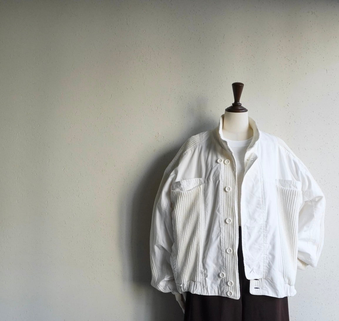 80s Ribbed Design Jacket Made in Italy