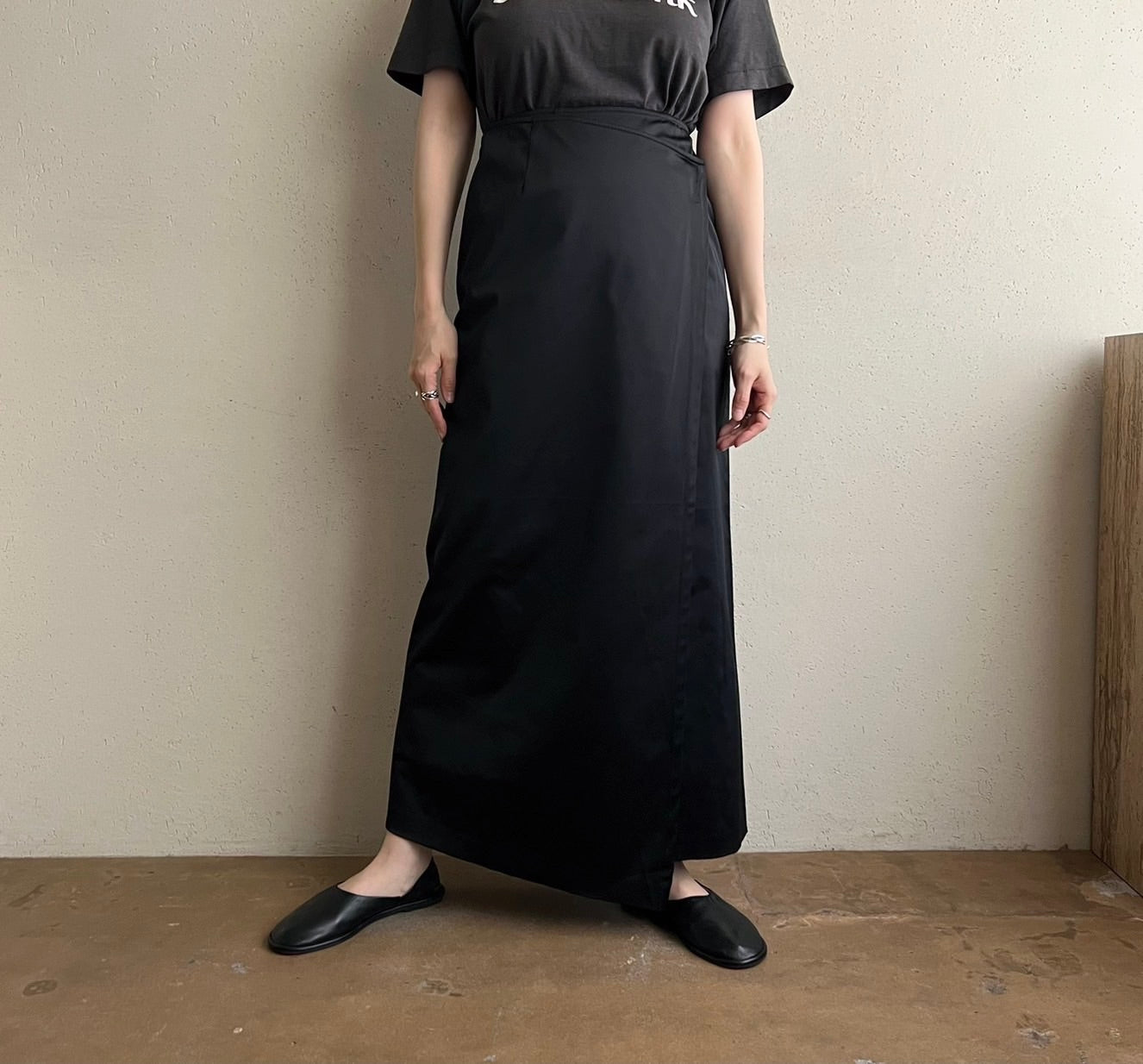 90s Black Wrap Skirt