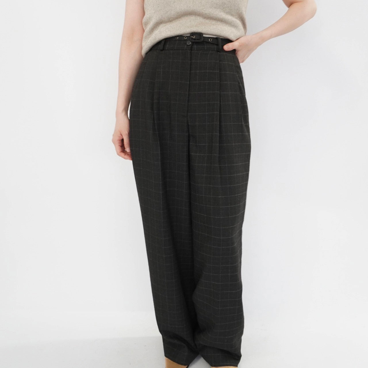 90s Plaid Wide Pants