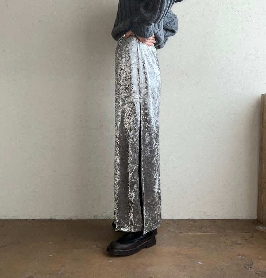 90s Velour Slit Skirt Made in USA