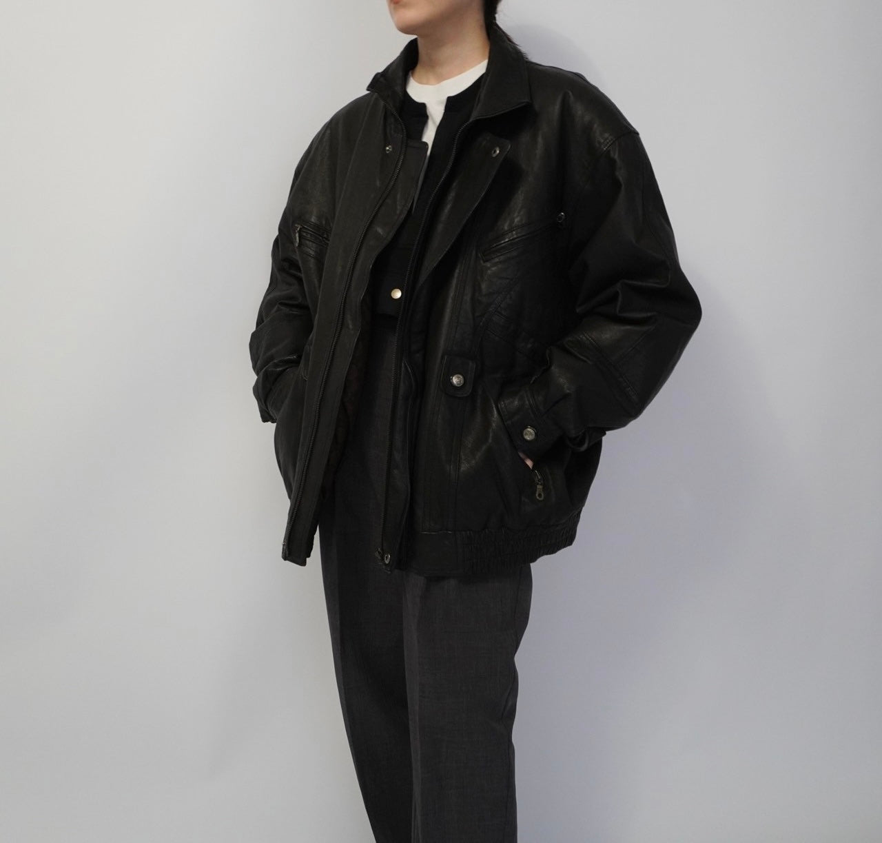 80s Black Leather Jacket