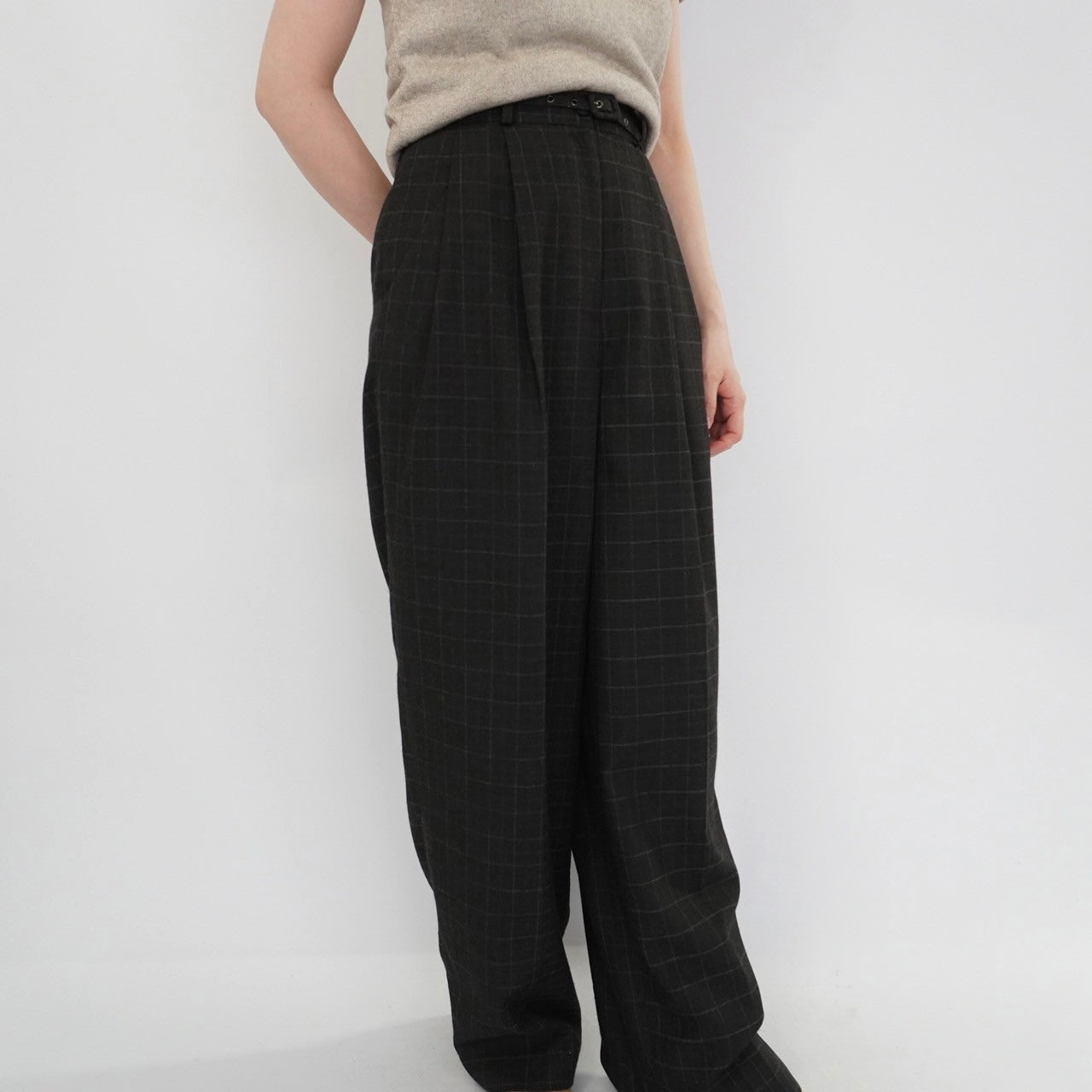 90s Plaid Wide Pants