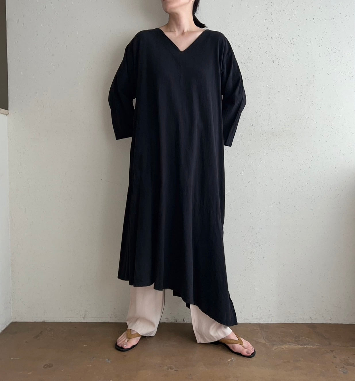 90s Cotton Asymmetry Dress