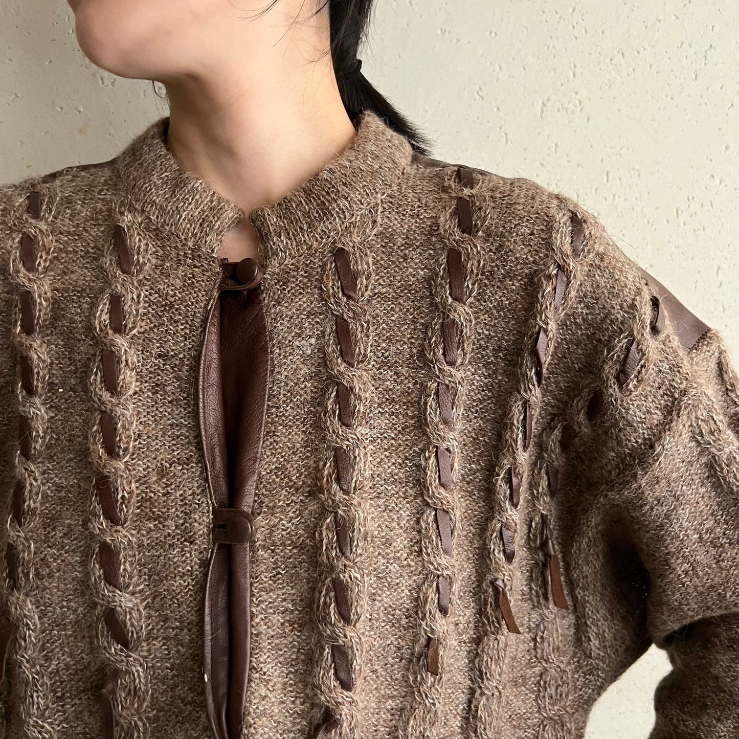 80s Leather Design Knit