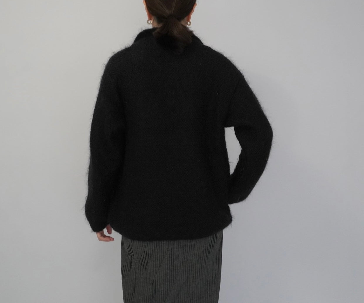 80s Black Design Knit