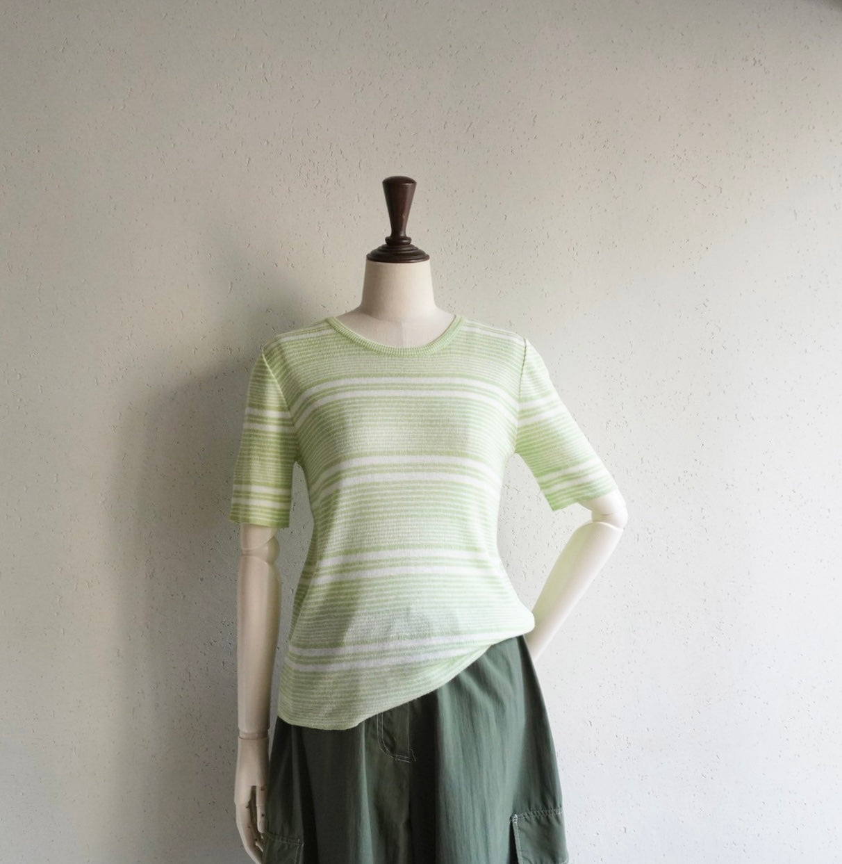 70s Green Striped Top
