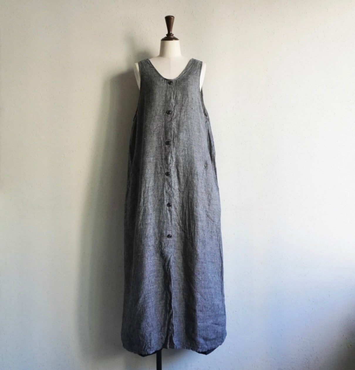 90s FLAX Linen Maxi Dress