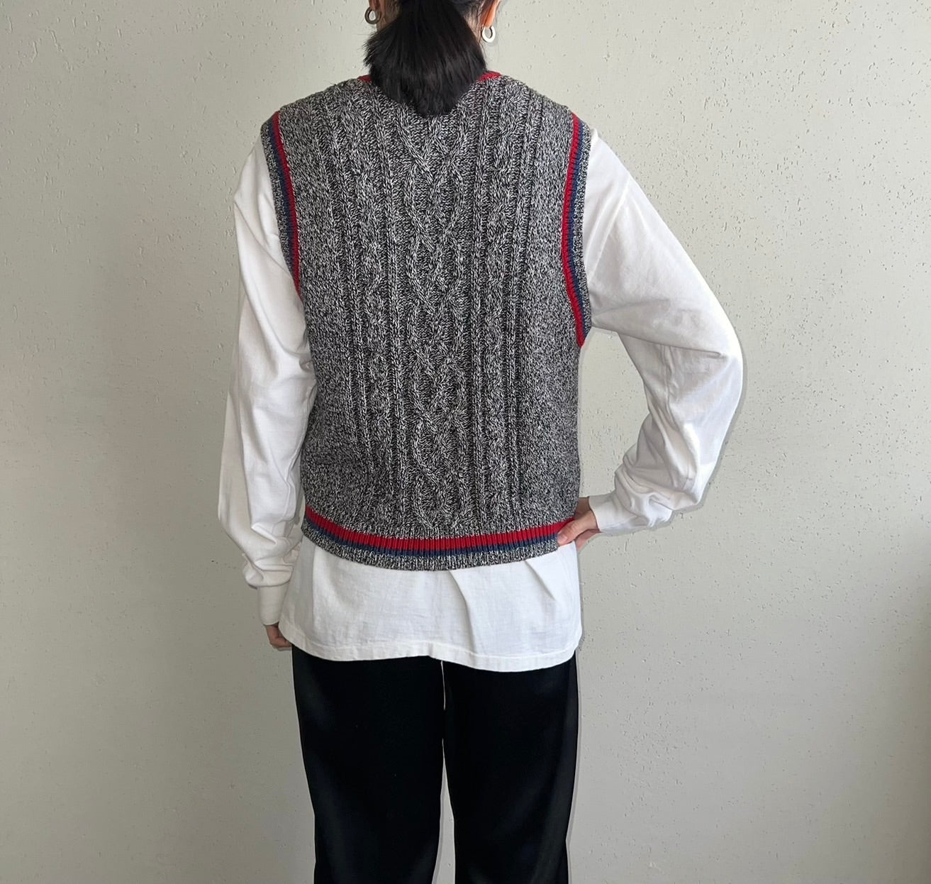90s Zipped Cotton Knit Vest