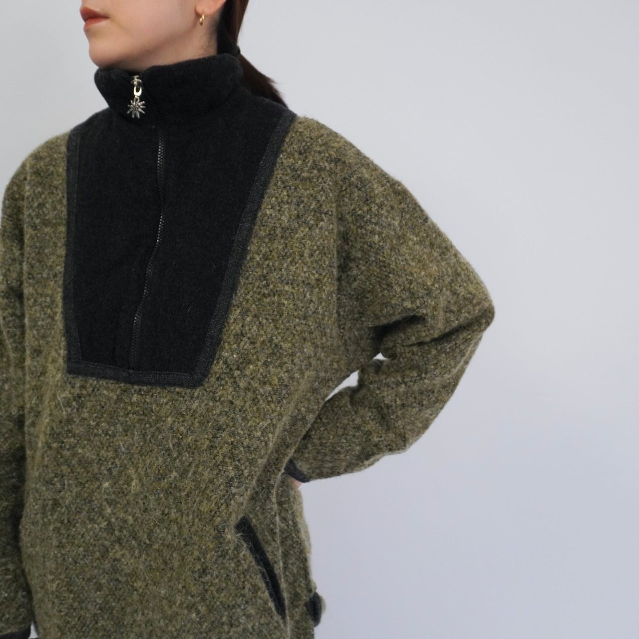 90s EURO Knit Fleece Pullover
