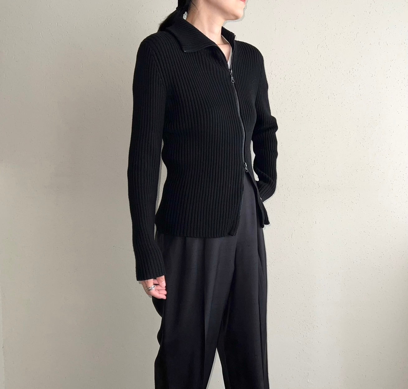 90s Zipped Knit Top